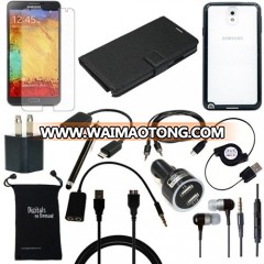 DigitalsOnDemand 13-Item Accessory Bundle for Samsung Galaxy Note 3 III N9000 - Leather Case, TPU Co